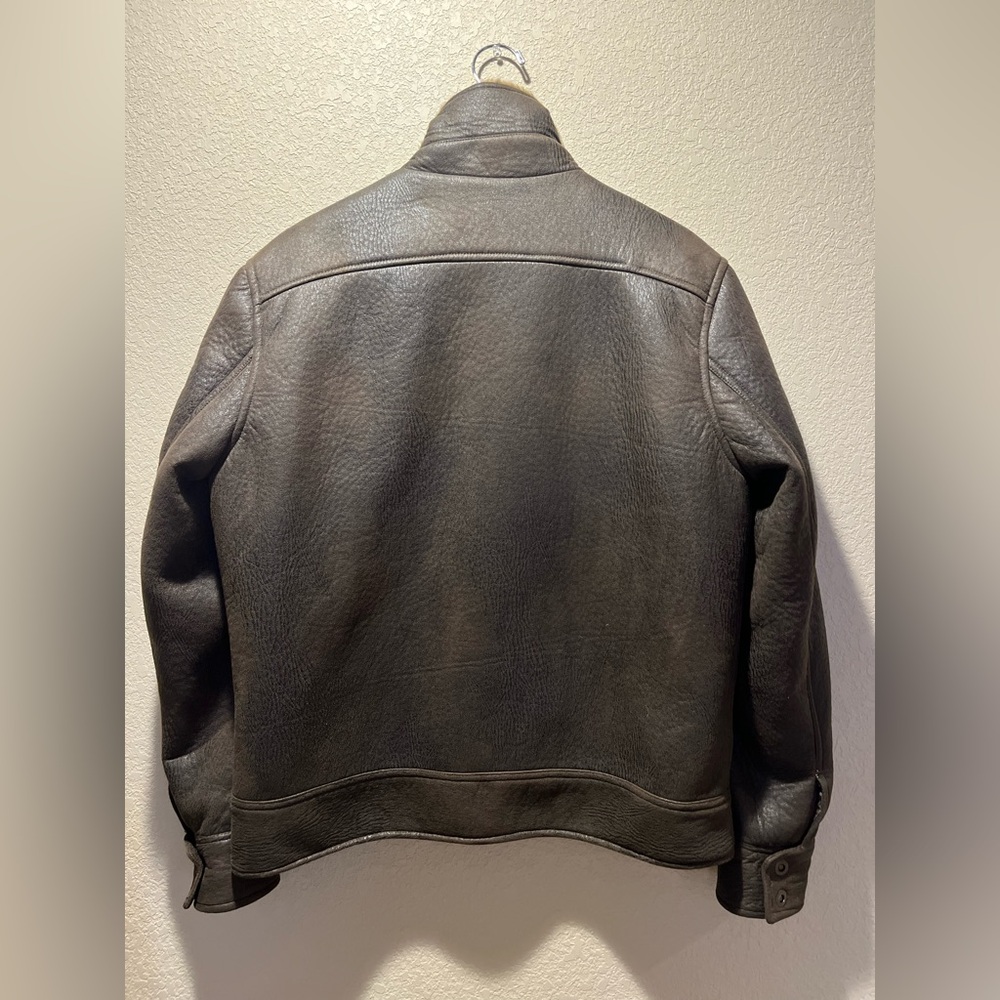 Rogue State Men's Brown Faux Fur Bomber Flight Jacket Large - Picture 4 of 11